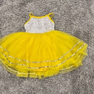 Sparkling Yellow Tutu Dress for Kids